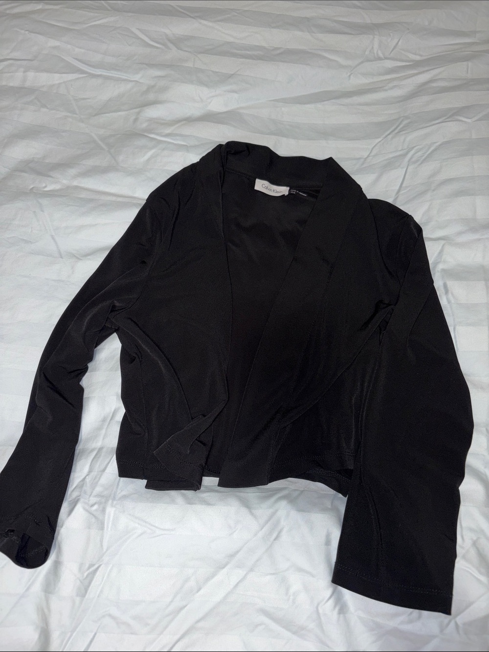 Calvin Klein Black Draped Open-Front Shrug - Size M